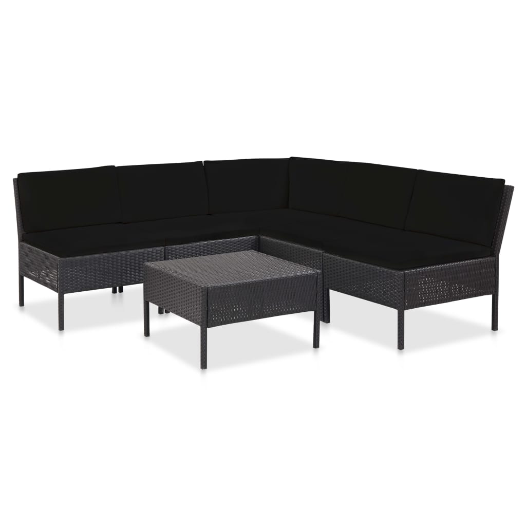 Set Mobilier De Grădină Cu Perne, 6 Piese, , Poliratan