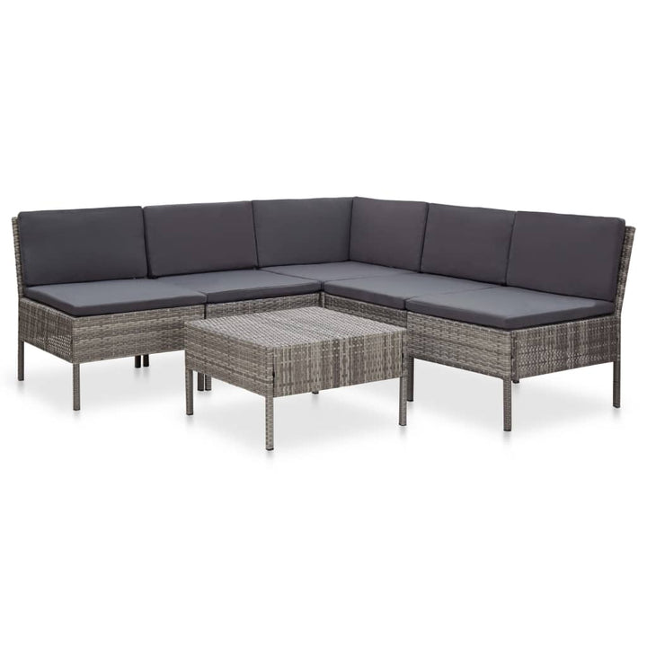 Set Mobilier De Grădină Cu Perne, 6 Piese, , Poliratan