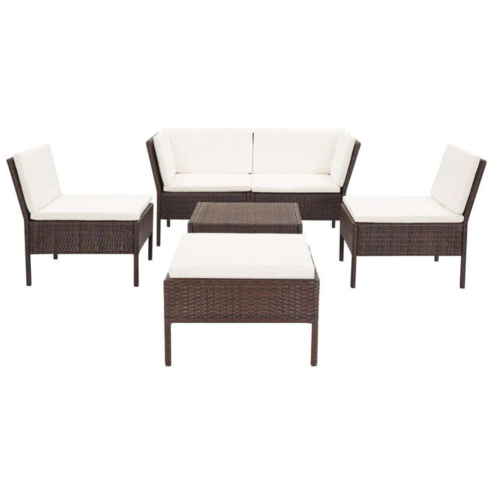 Set Mobilier De Grădină Cu Perne, 6 Piese, , Poliratan
