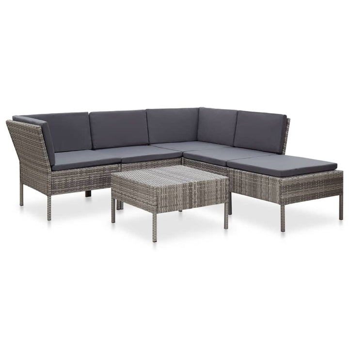 Set Mobilier De Grădină Cu Perne, 6 Piese, , Poliratan