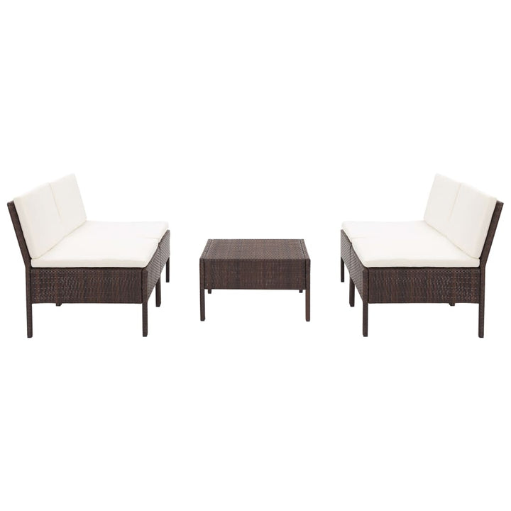 Set Canapele De Grădină Cu Perne, 5 Piese, , Poliratan