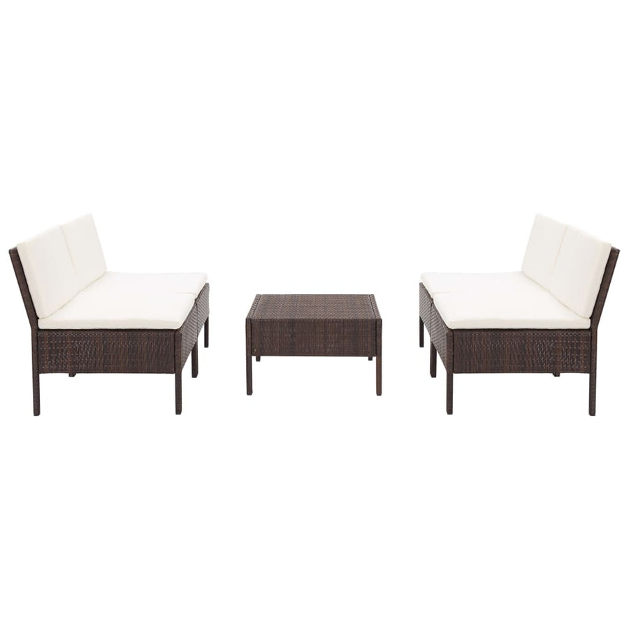 Set Canapele De Grădină Cu Perne, 5 Piese, , Poliratan