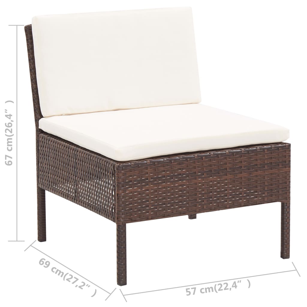 Set Canapele De Grădină Cu Perne, 5 Piese, , Poliratan