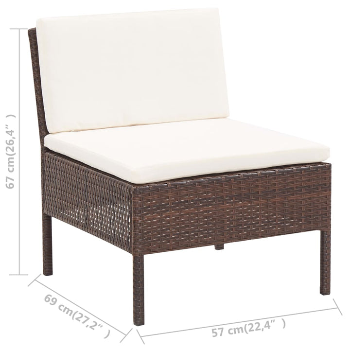 Set Canapele De Grădină Cu Perne, 5 Piese, , Poliratan