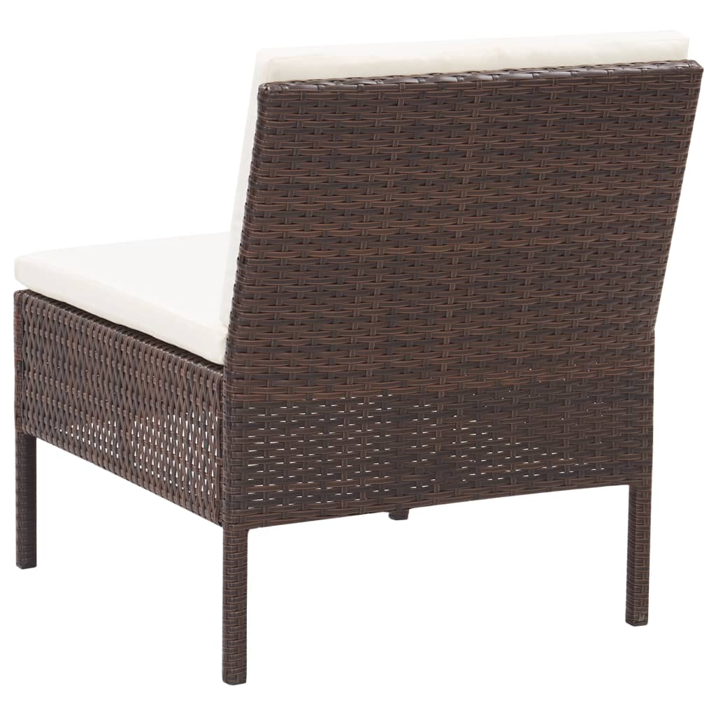 Set Canapele De Grădină Cu Perne, 5 Piese, , Poliratan