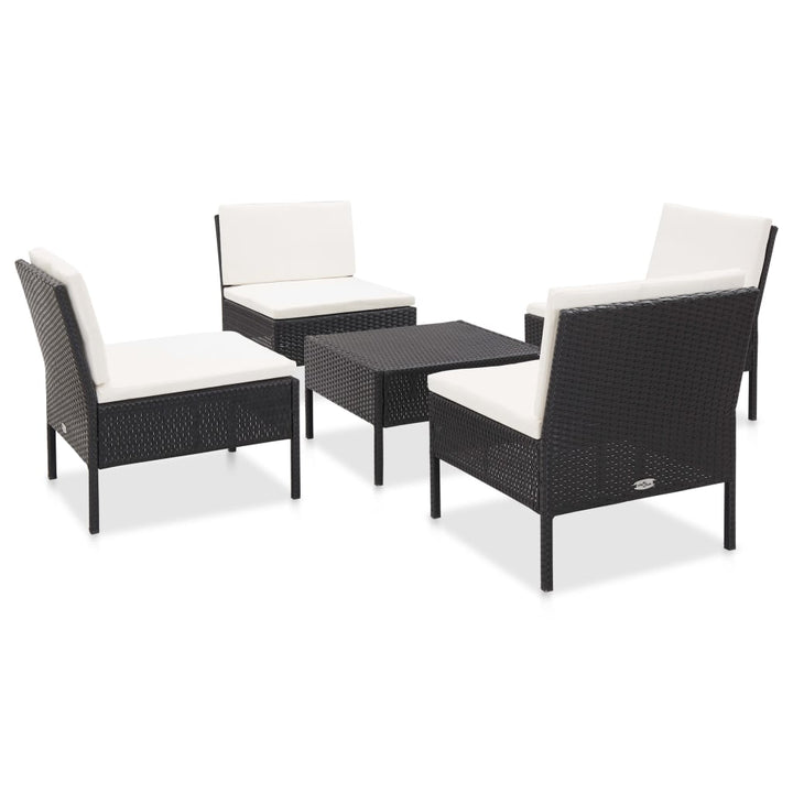Set Canapele De Grădină Cu Perne, 5 Piese, , Poliratan