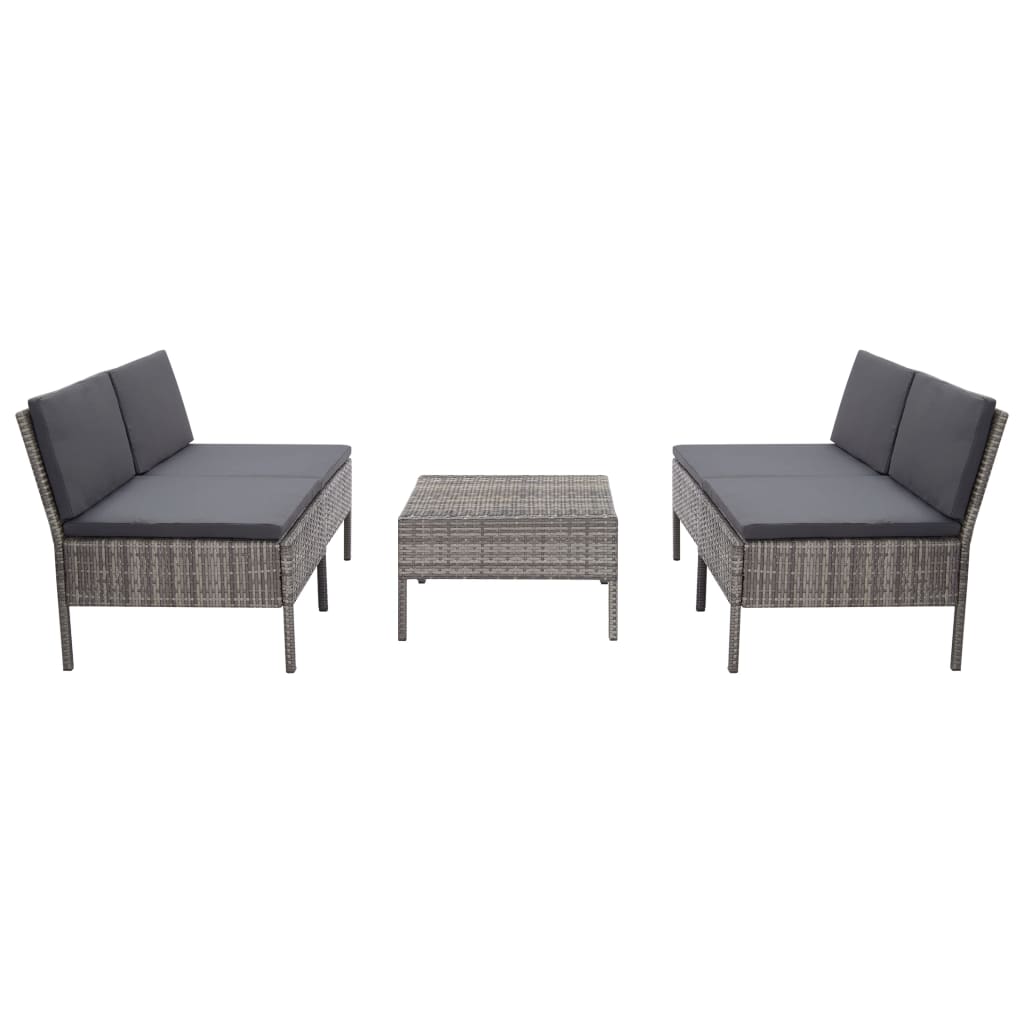 Set Canapele De Grădină Cu Perne, 5 Piese, , Poliratan