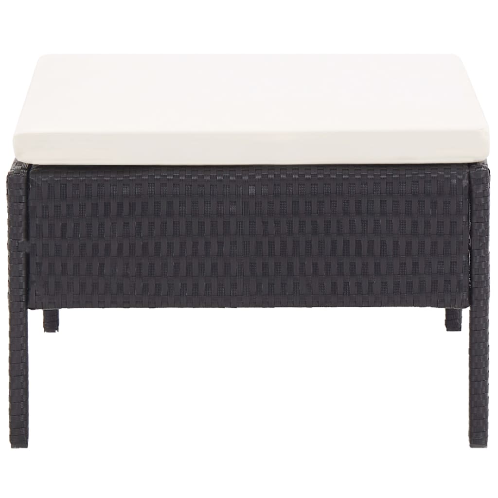 Set Mobilier De Grădină Cu Perne, 6 Piese, Negru, Poliratan