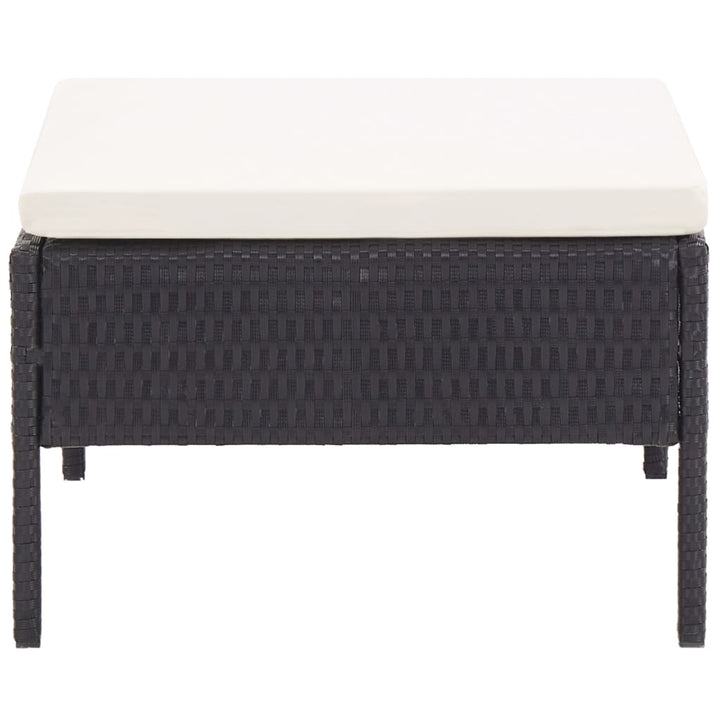 Set Mobilier De Grădină Cu Perne, 6 Piese, Negru, Poliratan