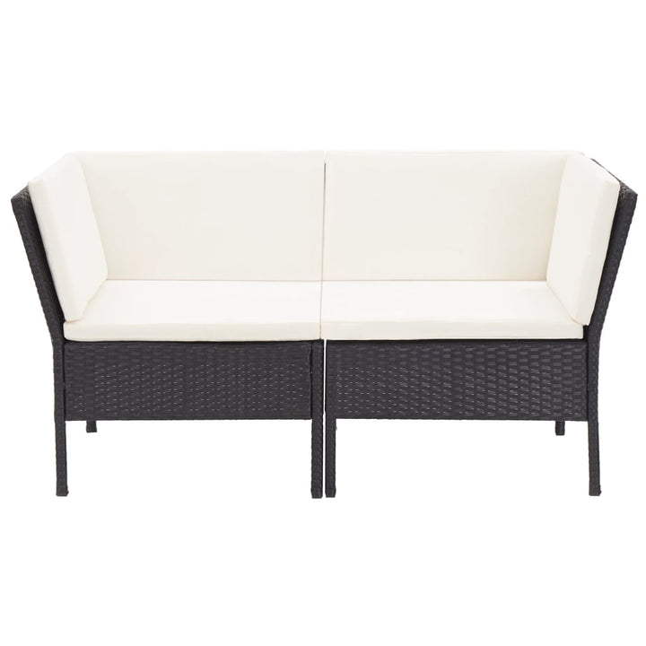 Set Mobilier De Grădină Cu Perne, 6 Piese, Negru, Poliratan
