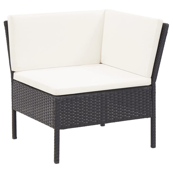 Set Mobilier De Grădină Cu Perne, 6 Piese, Negru, Poliratan