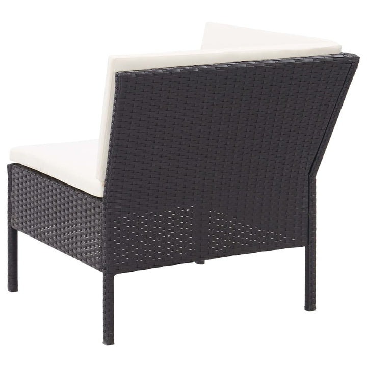 Set Mobilier De Grădină Cu Perne, 6 Piese, Negru, Poliratan