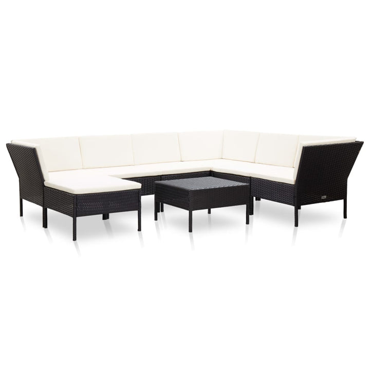 Set Mobilier De Grădină Cu Perne, 8 Piese, , Poliratan
