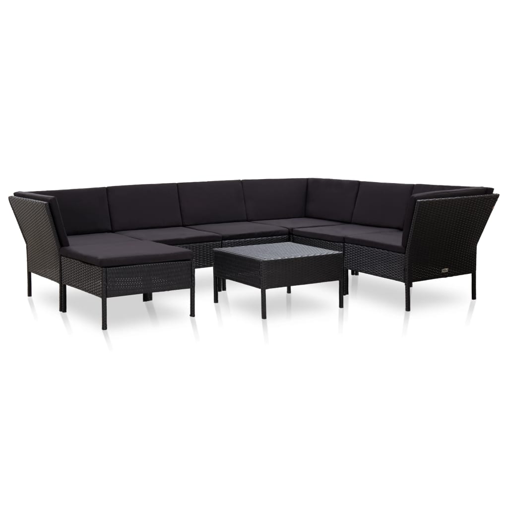 Set Mobilier De Grădină Cu Perne, 8 Piese, , Poliratan