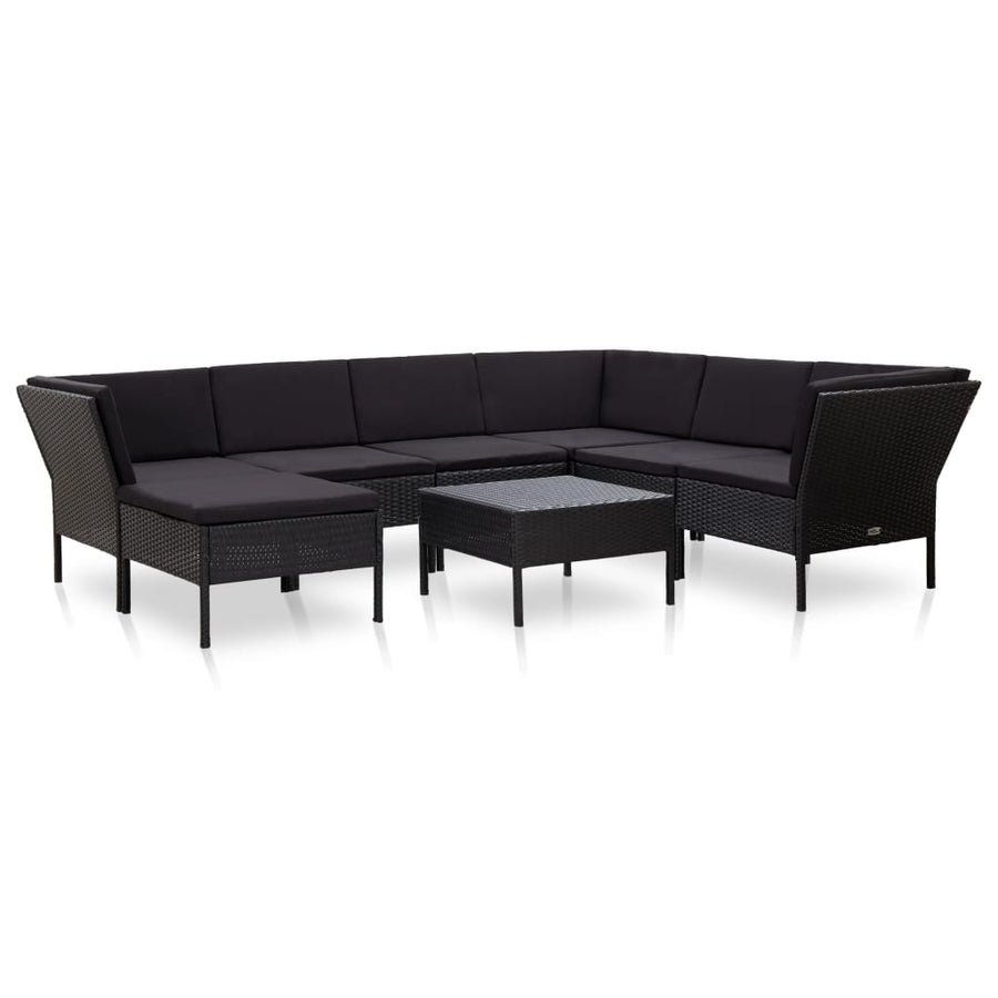 Set Mobilier De Grădină Cu Perne, 8 Piese, , Poliratan