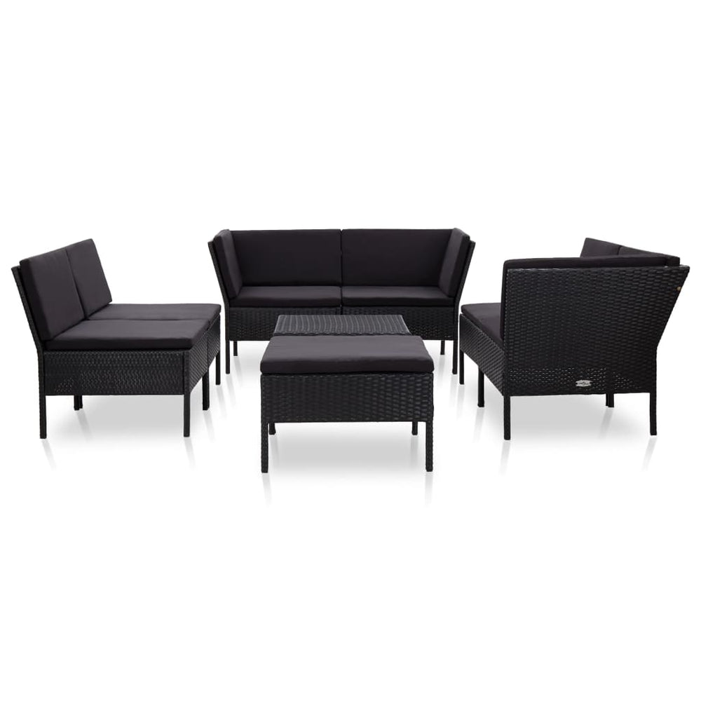 Set Mobilier De Grădină Cu Perne, 8 Piese, , Poliratan