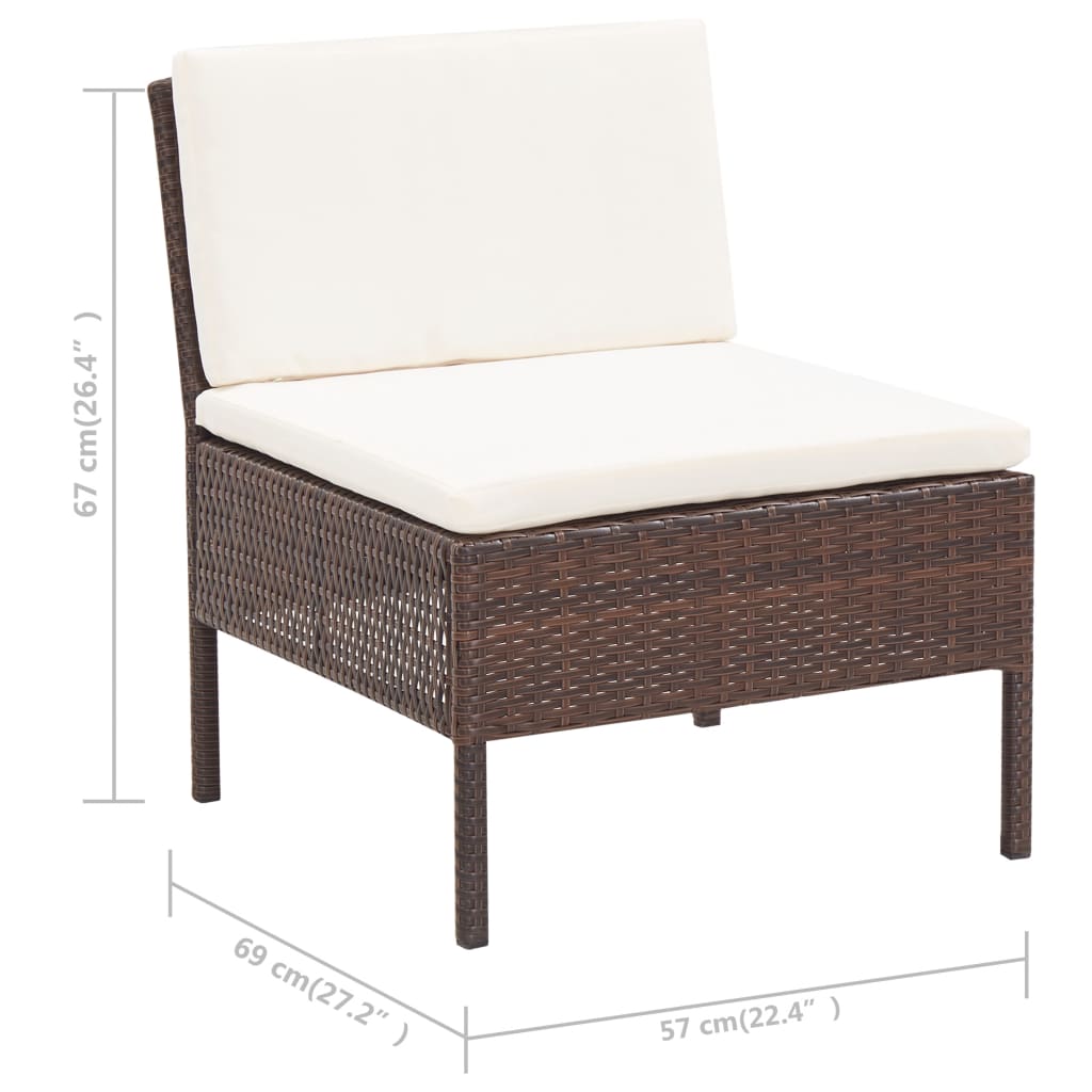 Set Mobilier De Grădină Cu Perne, 3 Piese, , Poliratan