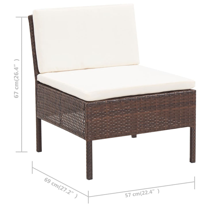 Set Mobilier De Grădină Cu Perne, 3 Piese, , Poliratan