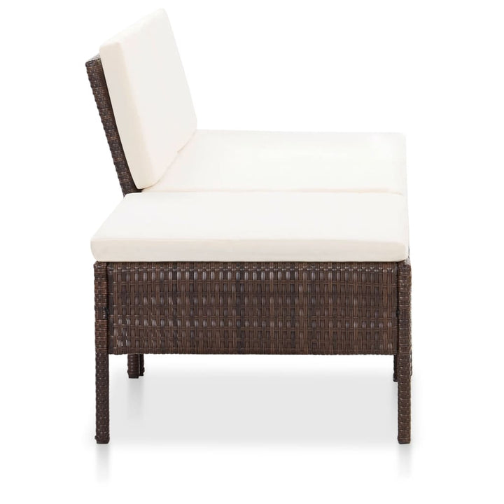 Set Mobilier De Grădină Cu Perne, 3 Piese, , Poliratan