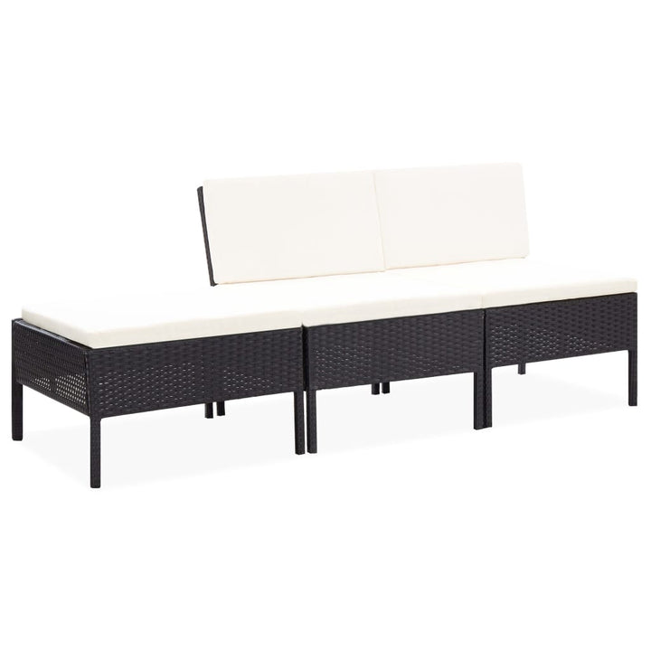 Set Mobilier De Grădină Cu Perne, 3 Piese, , Poliratan