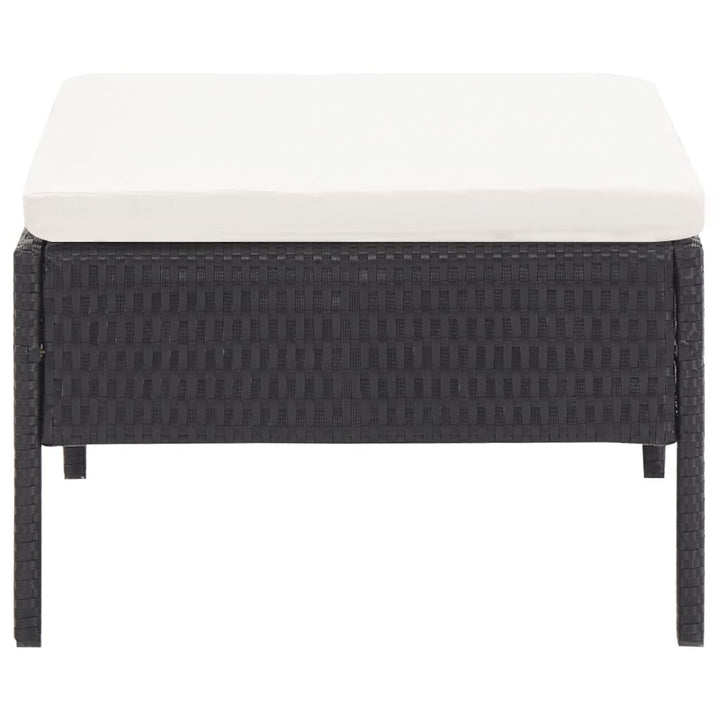 Set Mobilier De Grădină Cu Perne, 3 Piese, Negru, Poliratan