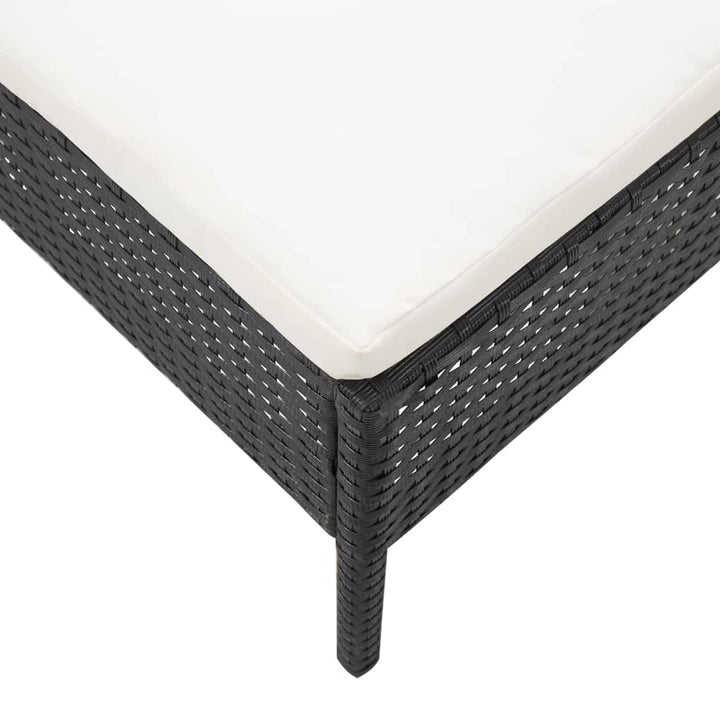 Set Mobilier De Grădină Cu Perne, 3 Piese, Negru, Poliratan