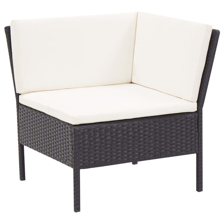 Set Mobilier De Grădină Cu Perne, 3 Piese, Negru, Poliratan