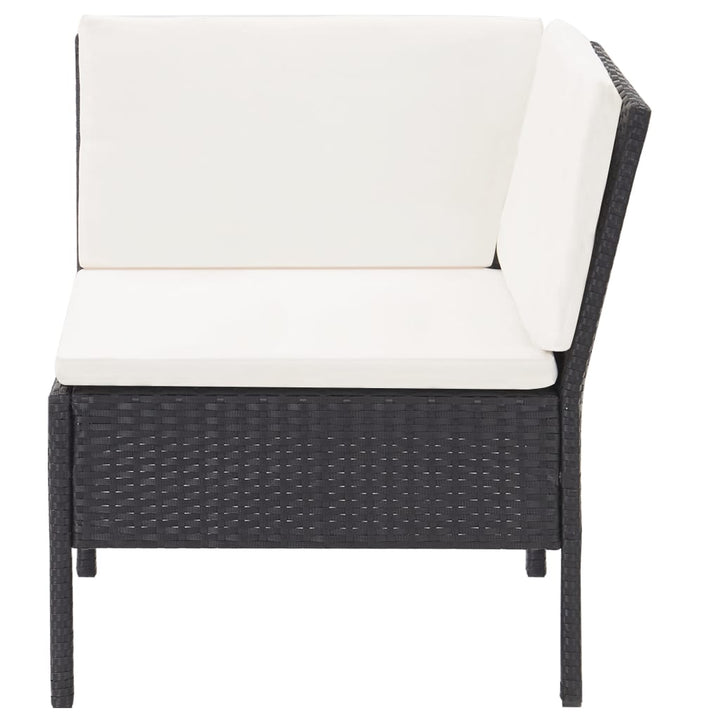 Set Mobilier De Grădină Cu Perne, 3 Piese, Negru, Poliratan