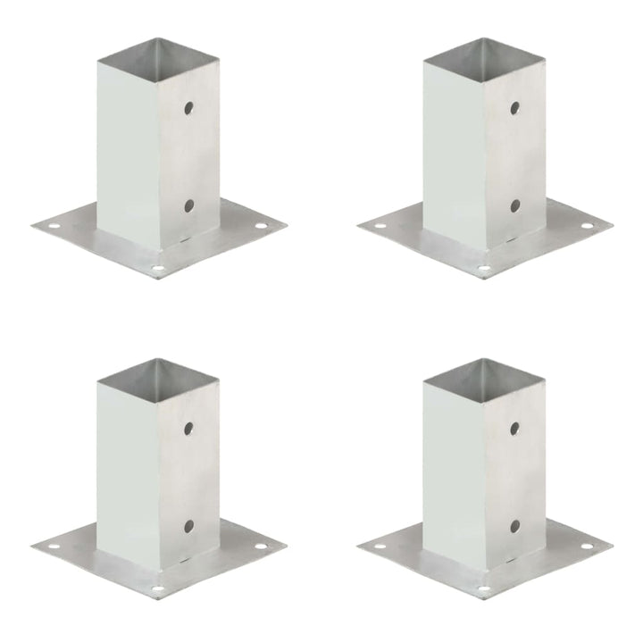 Suporți Stâlp, 4 Buc., Metal Galvanizat,
