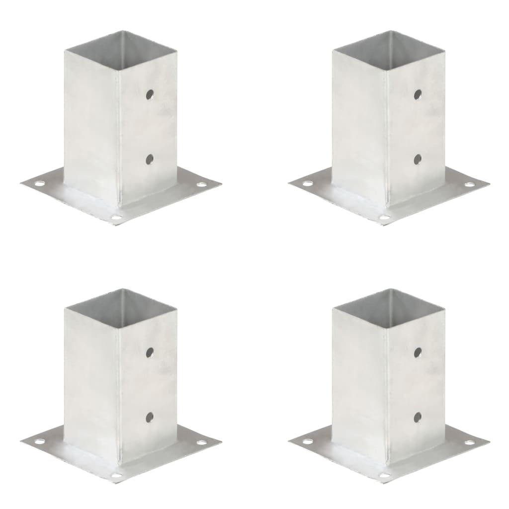 Suporți Stâlp, 4 Buc., Metal Galvanizat,