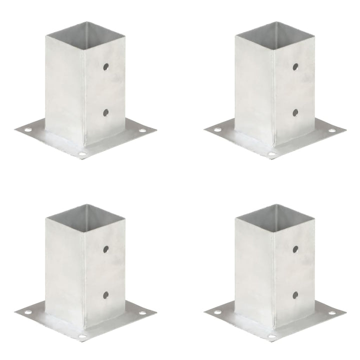 Suporți Stâlp, 4 Buc., Metal Galvanizat,