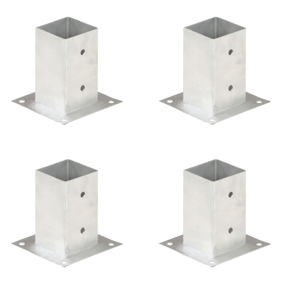 Suporți Stâlp, 4 Buc., Metal Galvanizat,