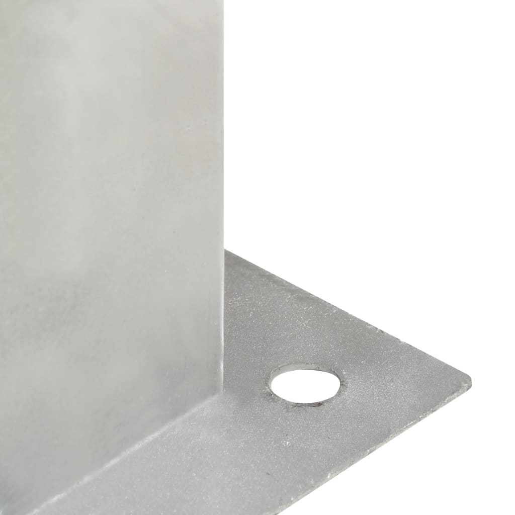 Suporți Stâlp, 4 Buc., Metal Galvanizat,