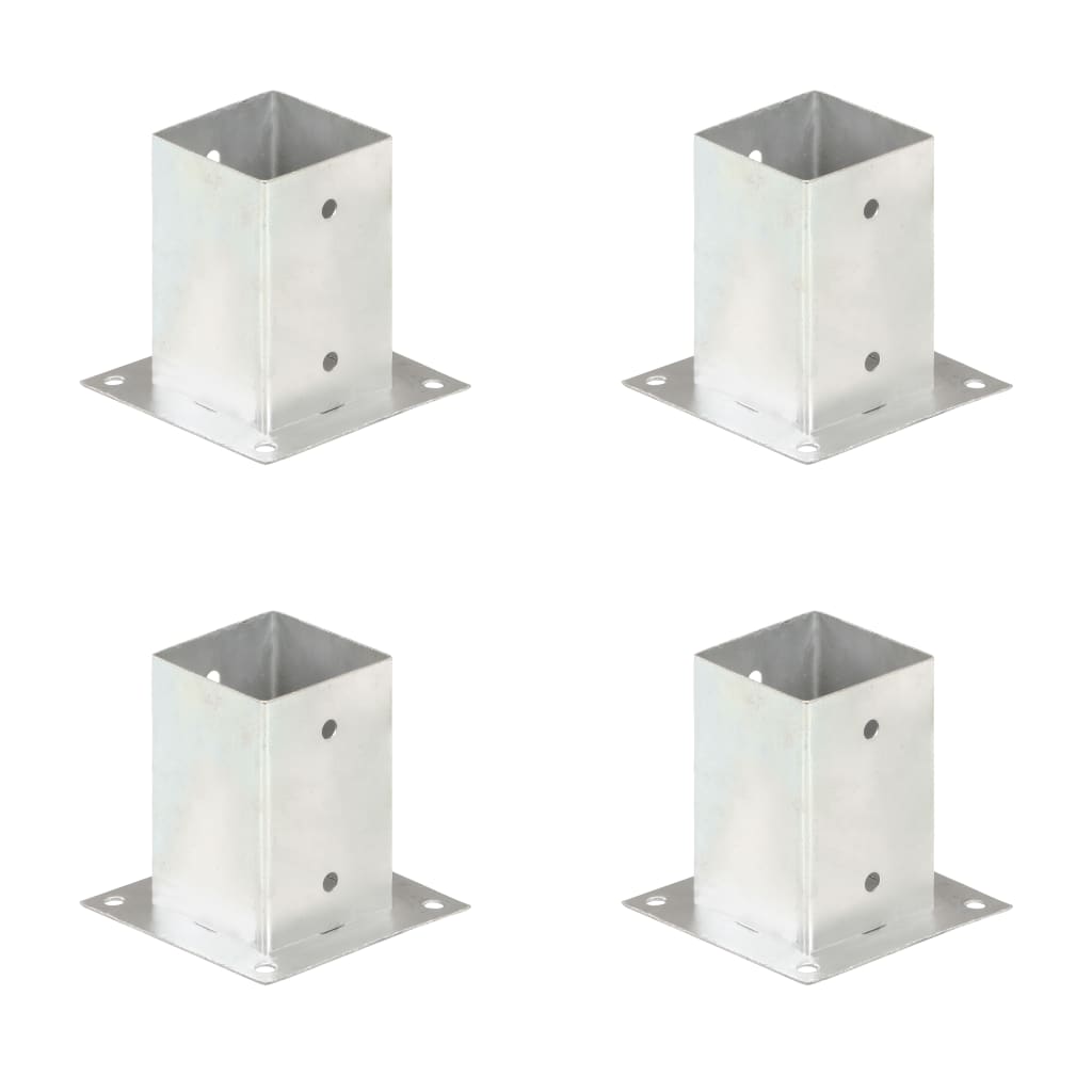 Suporți Stâlp, 4 Buc., Metal Galvanizat,