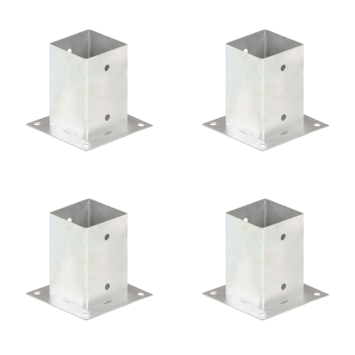 Suporți Stâlp, 4 Buc., Metal Galvanizat,