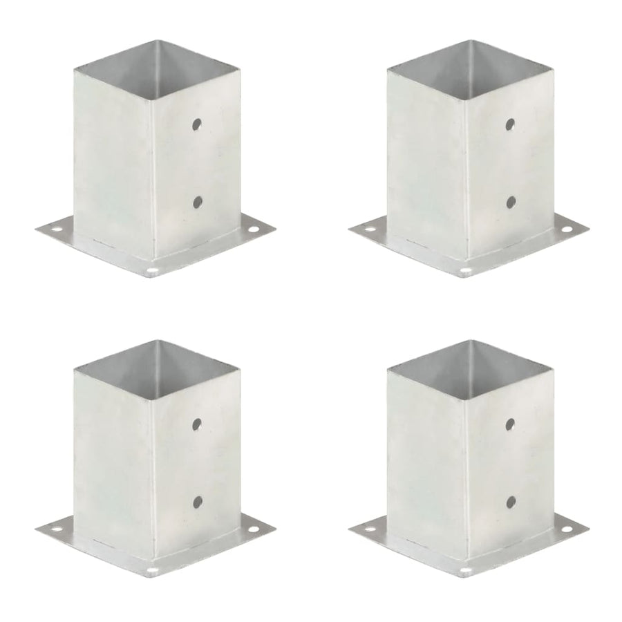 Suporturi Stâlp, 4 Buc., , Metal Galvanizat