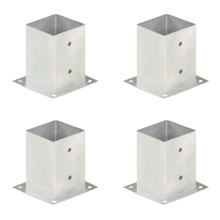 Suporți Stâlp, 4 Buc., Metal Galvanizat,