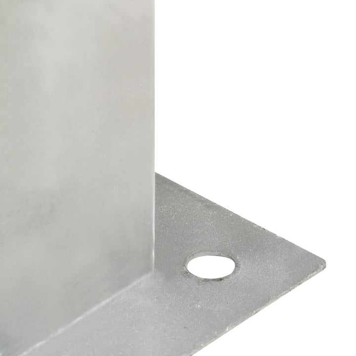 Suporturi Stâlp, 4 Buc., , Metal Galvanizat