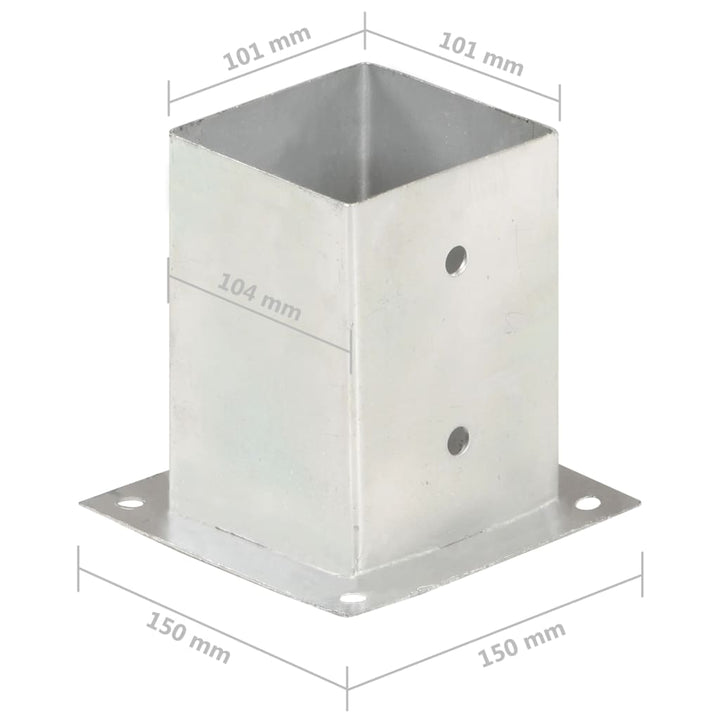 Suporturi Stâlp, 4 Buc., , Metal Galvanizat