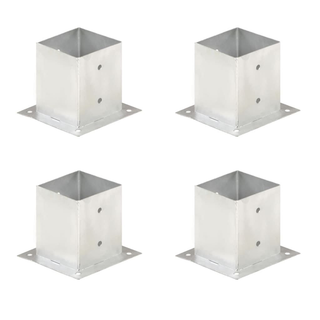 Suporți Stâlp, 4 Buc., Metal Galvanizat,