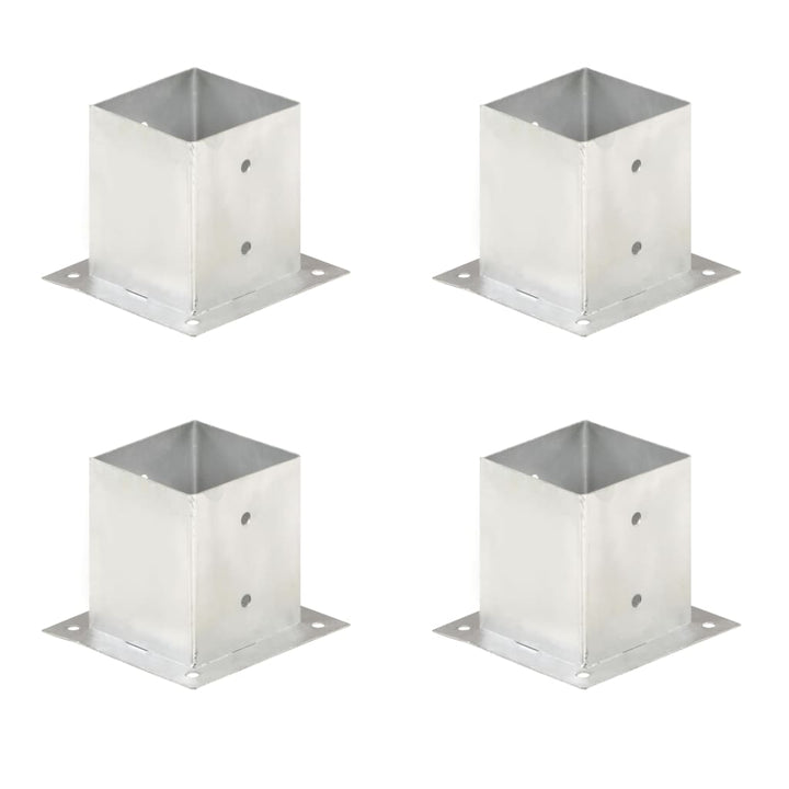 Suporți Stâlp, 4 Buc., Metal Galvanizat,