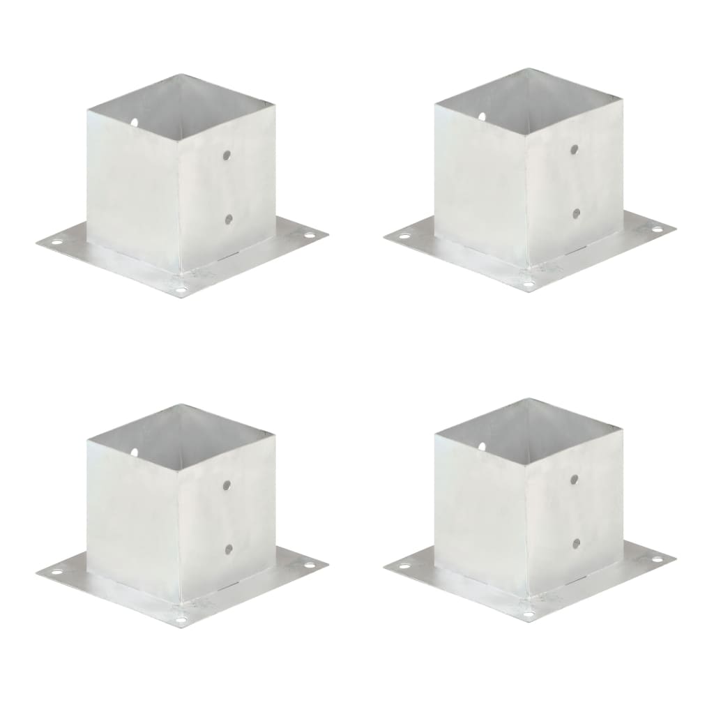 Suporți Stâlp, 4 Buc., Metal Galvanizat,