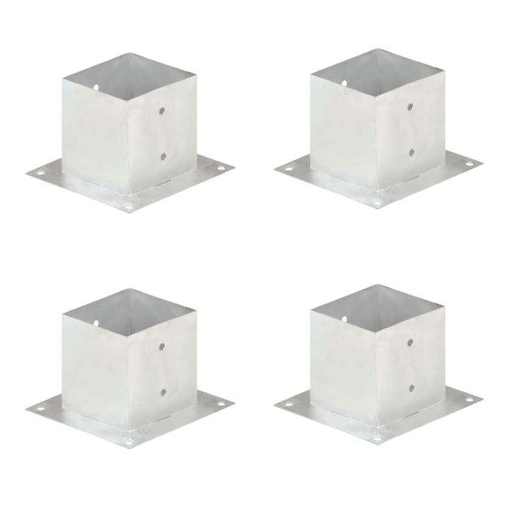 Suporți Stâlp, 4 Buc., Metal Galvanizat,