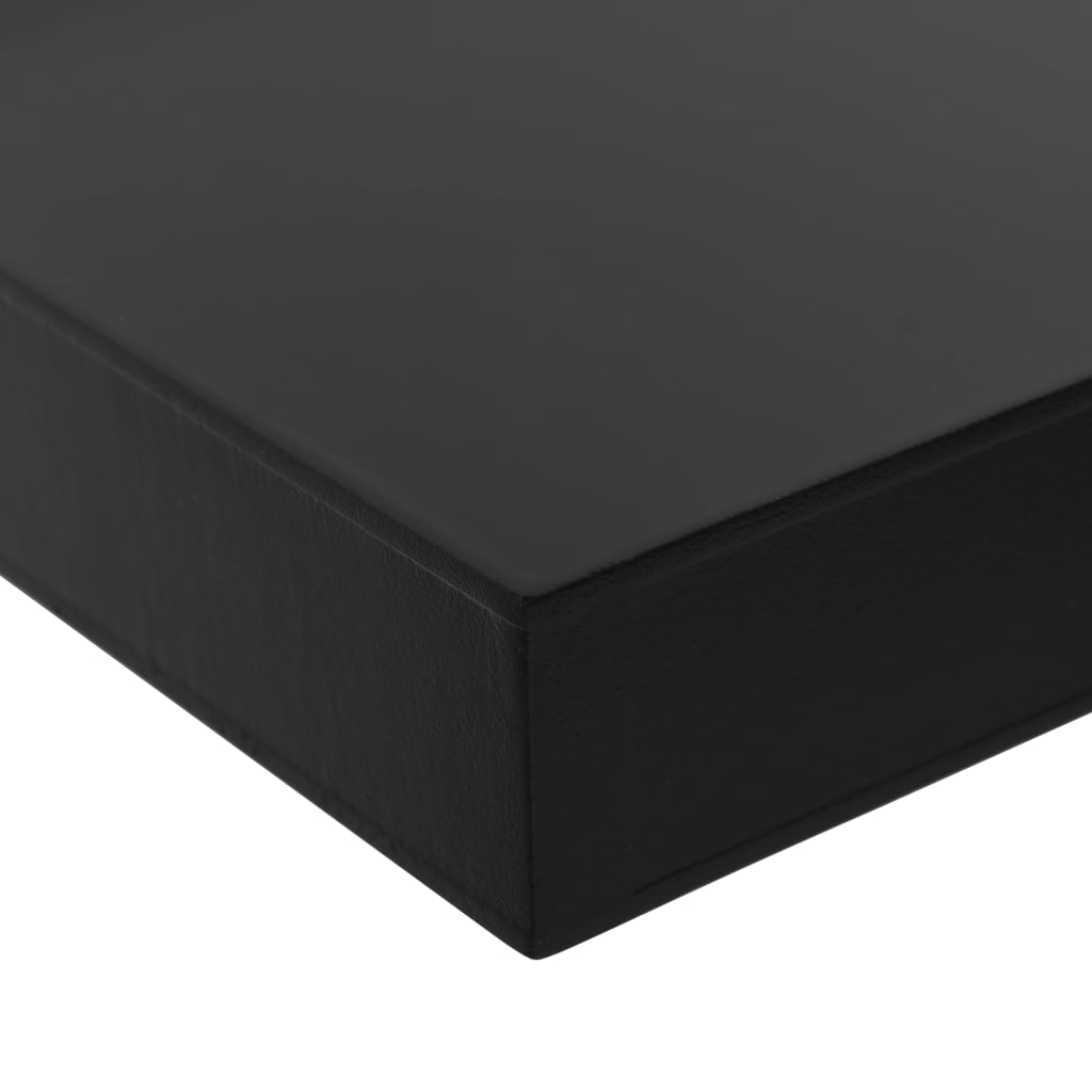 Rafturi De Perete Suspendate, 2 Buc., Negru, 60X20X3,8 Cm