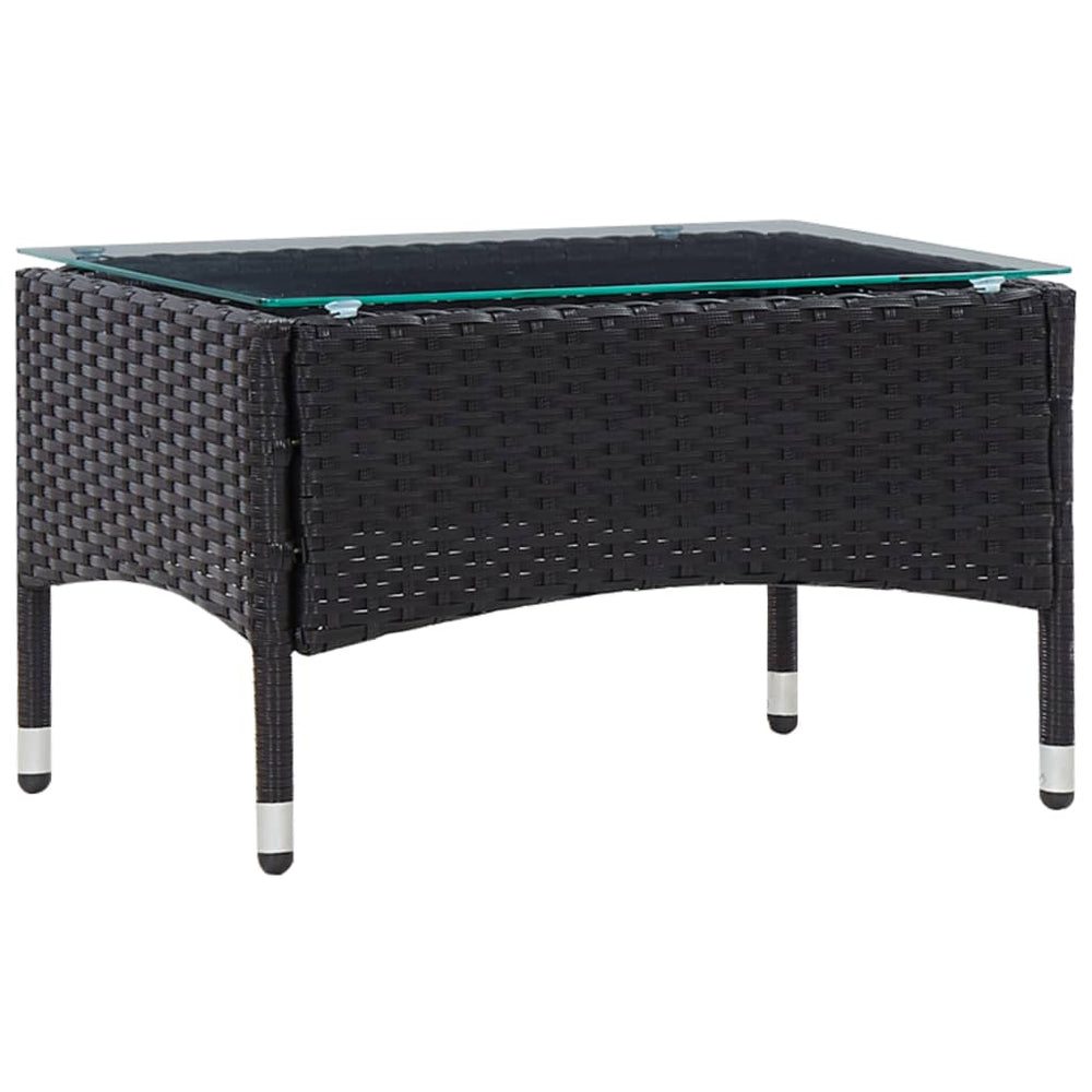 Set Mobilier De Grădină Cu Perne, 4 Piese, Negru, Poliratan