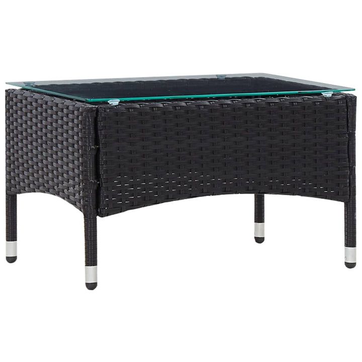 Set Mobilier De Grădină Cu Perne, 4 Piese, Negru, Poliratan
