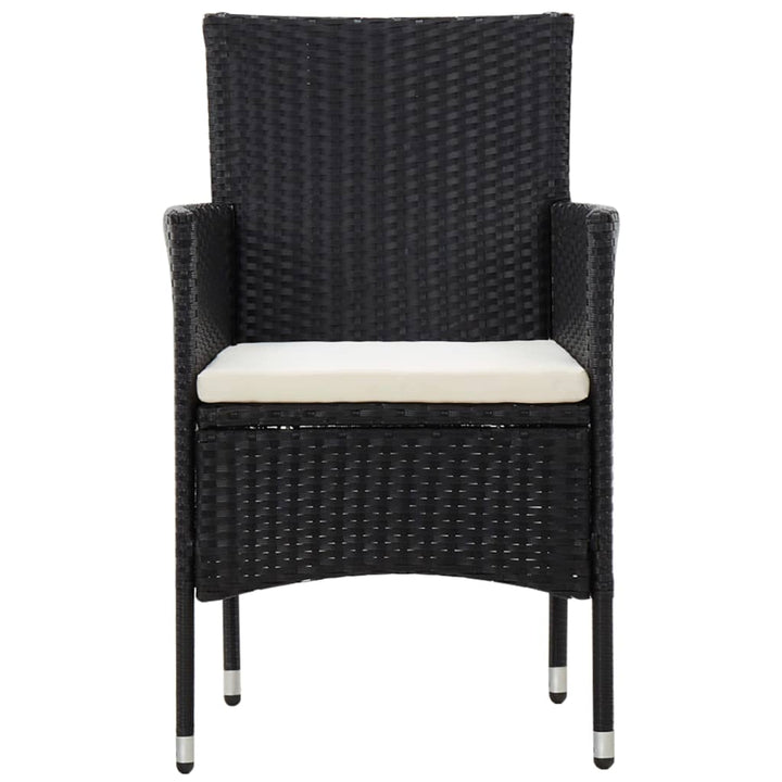 Set Mobilier De Grădină Cu Perne, 4 Piese, Negru, Poliratan