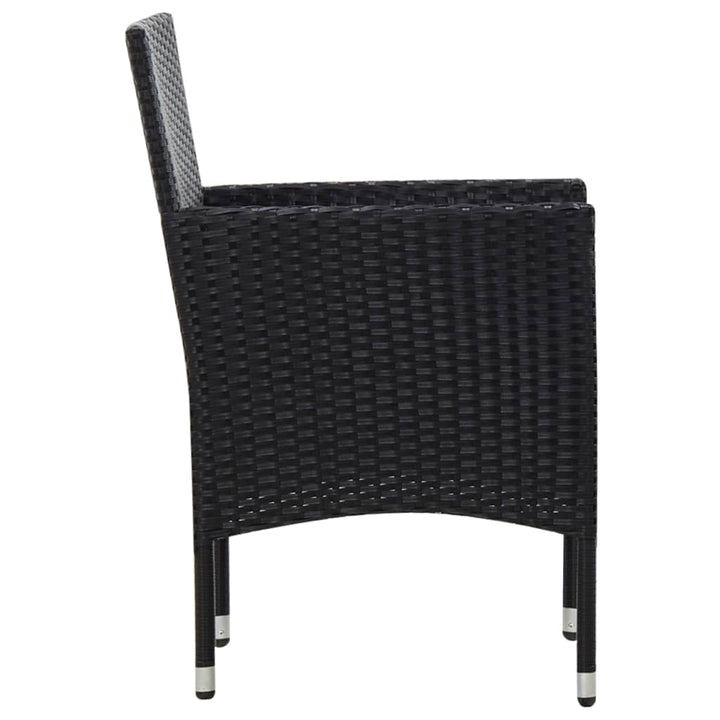 Set Mobilier De Grădină Cu Perne, 4 Piese, Negru, Poliratan