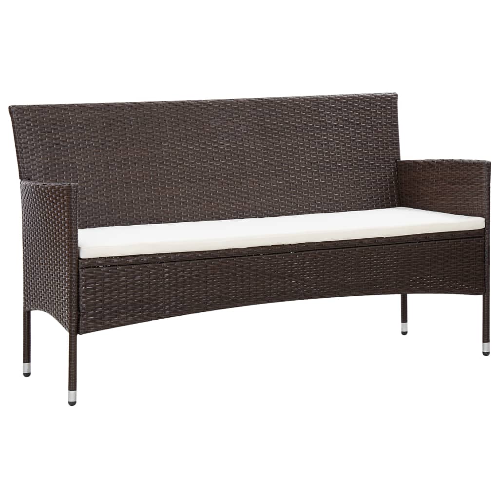 Set Mobilier De Grădină Cu Perne, 5 Piese, , Poliratan