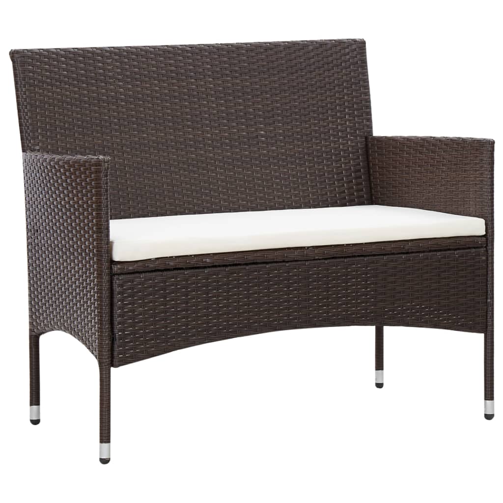 Set Mobilier De Grădină Cu Perne, 5 Piese, , Poliratan